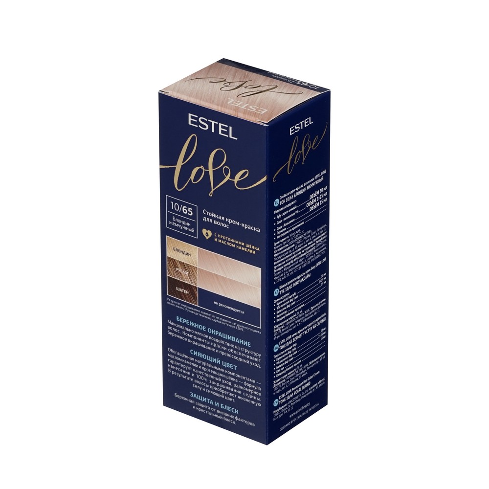 Стойкая крем - краска для волос Estel Love 10/65 Блондин жемчужный