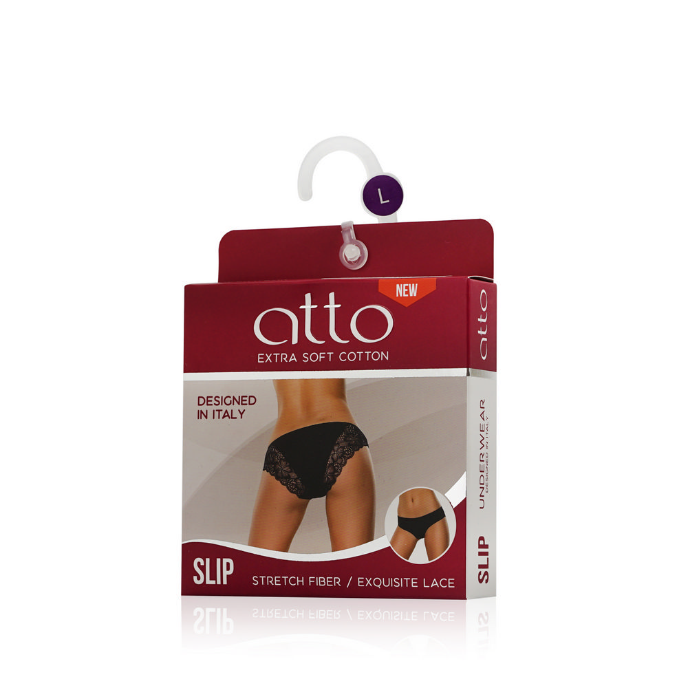 женские трусы - слипы Atto с широким кружевом белые L