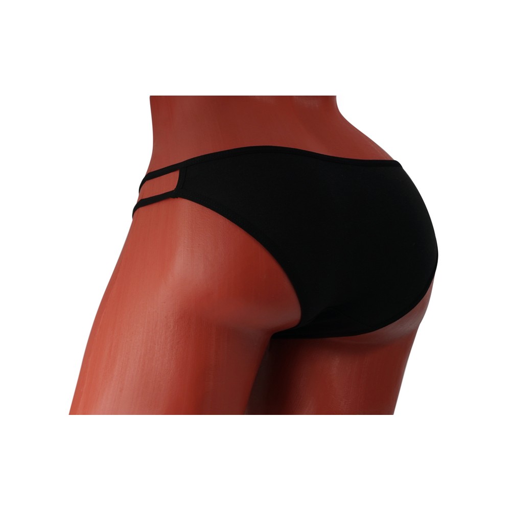 женские трусы - танга Atto на лямочках черные M