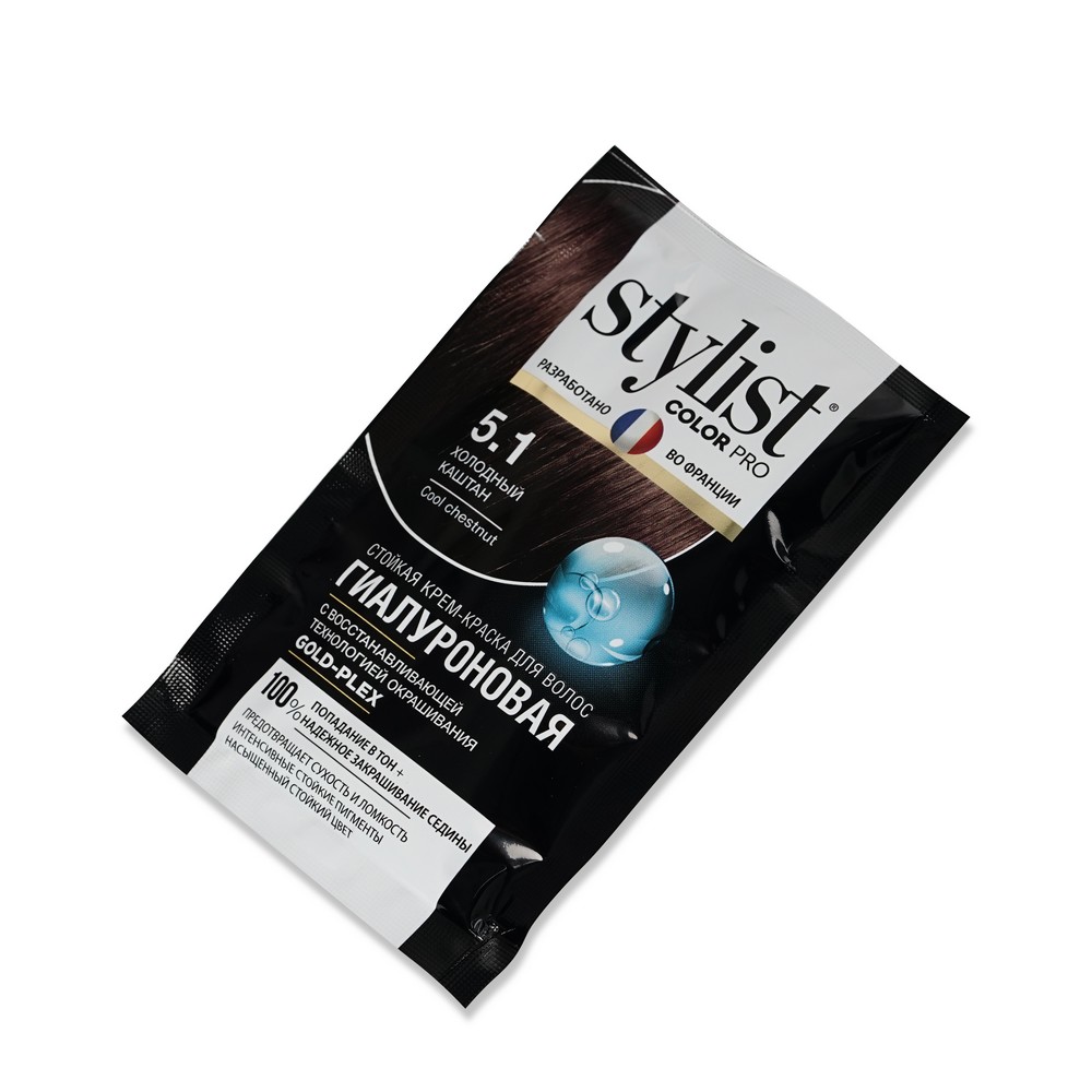 Стойкая крем - краска для волос Stylist Color Pro 5.1 , Холодный каштан , 120мл