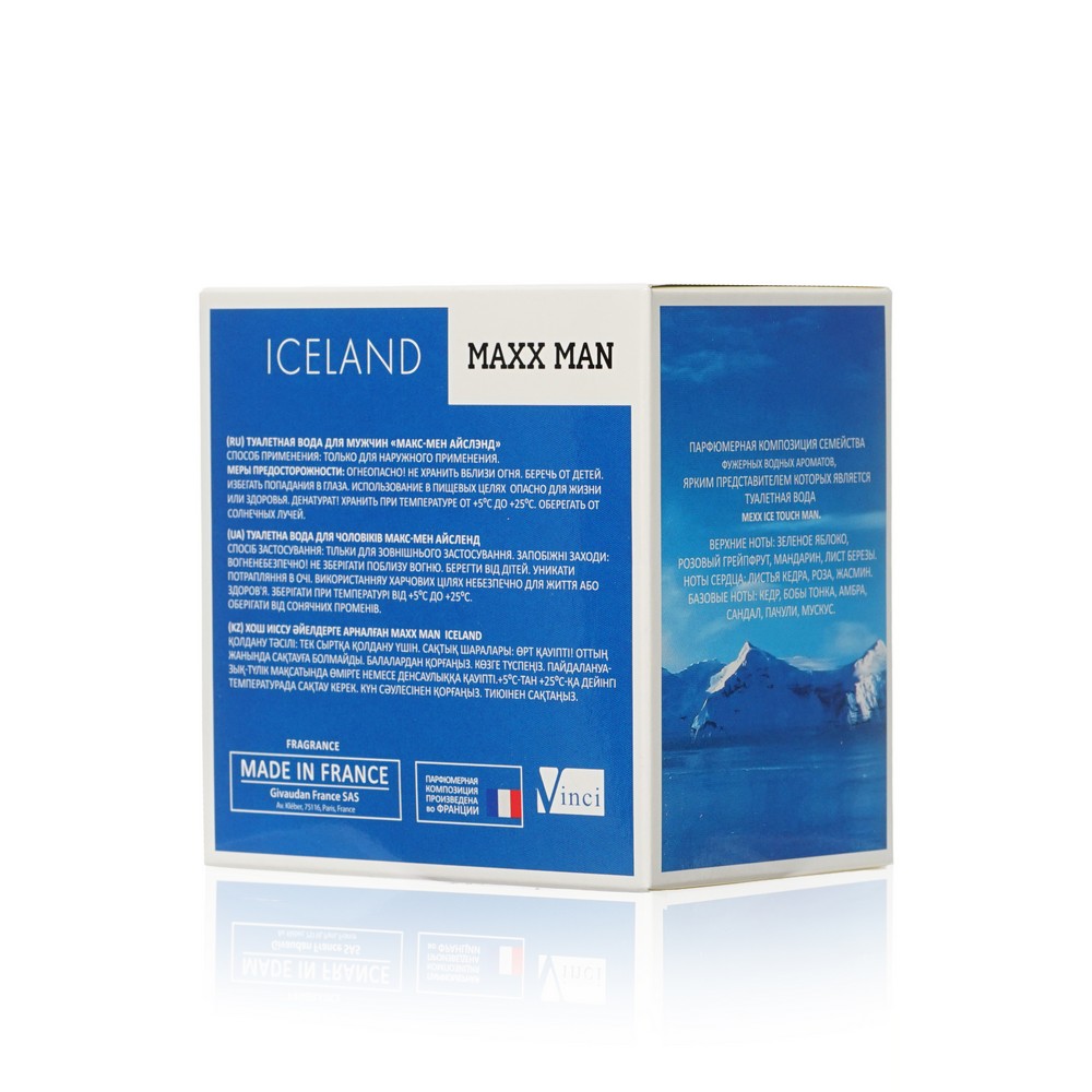 Мужская туалетная вода MAXX MAN " Iceland " 100мл