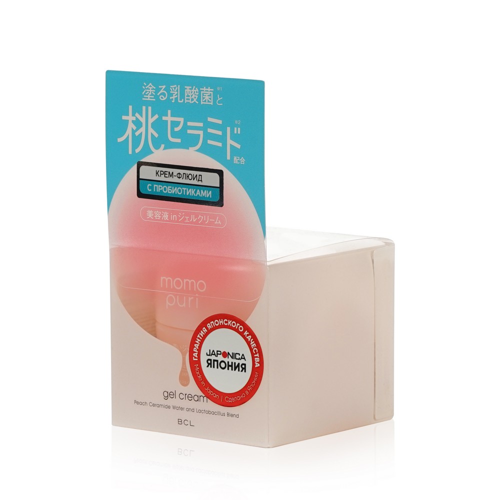 Крем - флюид для лица Momo Puri " увлажнение и упругость " с пробиотиками , витаминами A,C,E и керамидами 80г