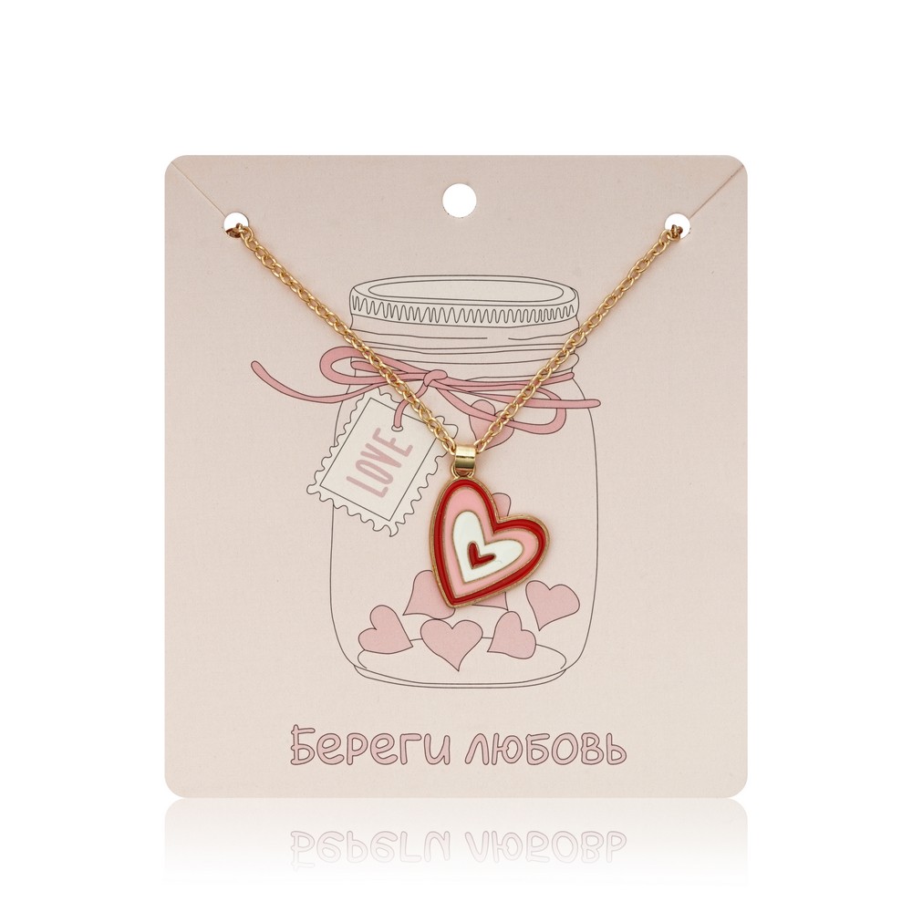 Queen Fair украш колье Сердце иллюзия цветной в золоте 47см 1ШТ