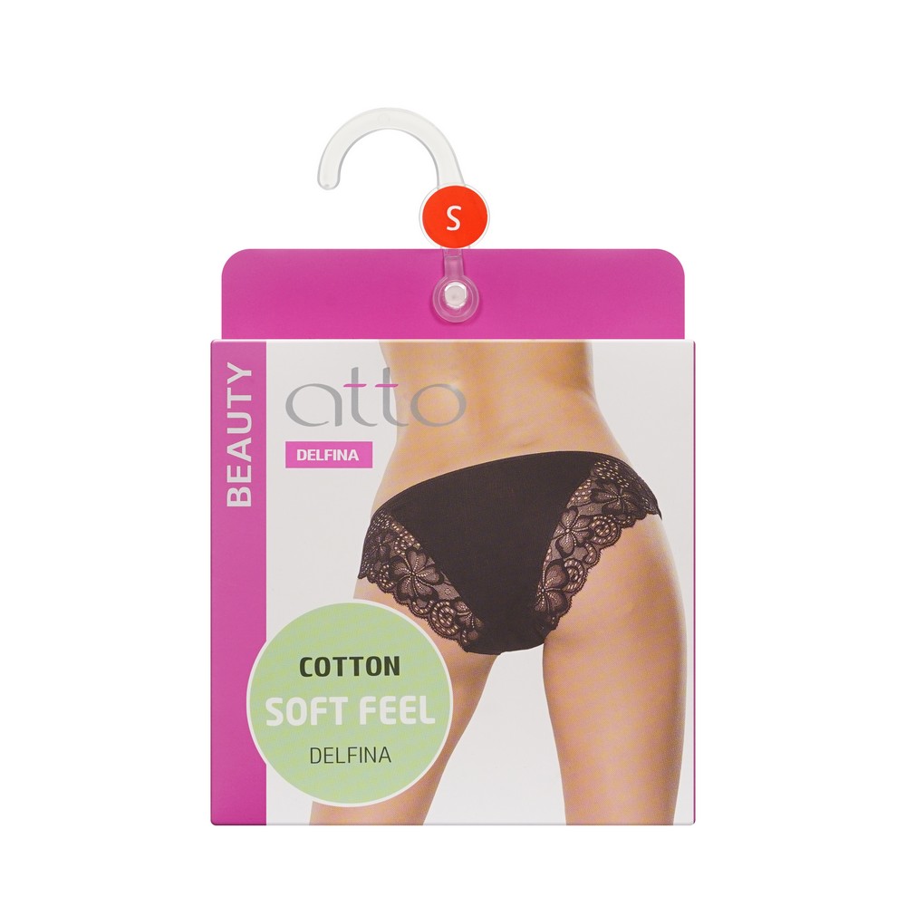 женские трусы - слипы Atto с широким кружевом белые S