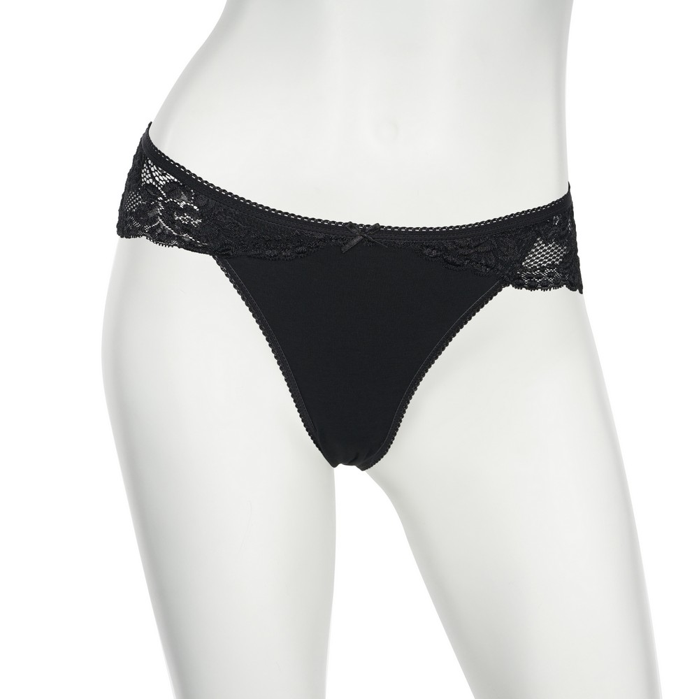 Женские трусы - слипы Atto с кружевом сзади и спереди S черные