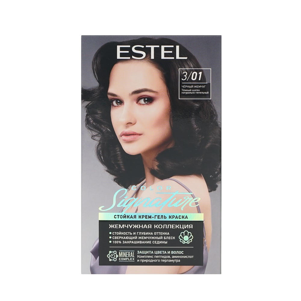 ESTEL COLOR Signature краска для волос 3/01 Чёрный жемчуг 1ШТ
