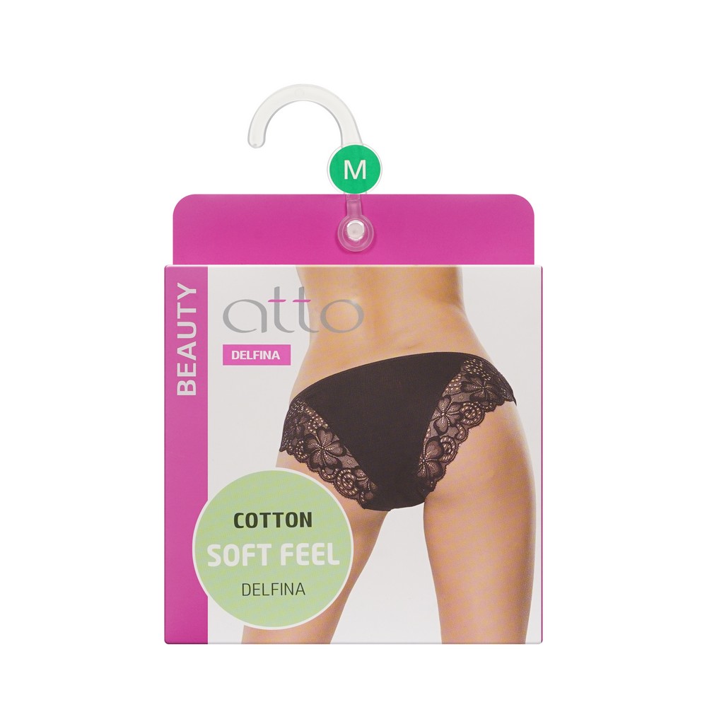 женские трусы - слипы Atto с широким кружевом белые M