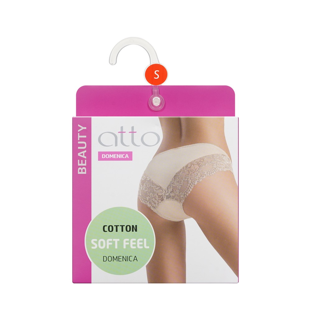 Женские трусы - слипы Atto с кружевом сзади и спереди S черные