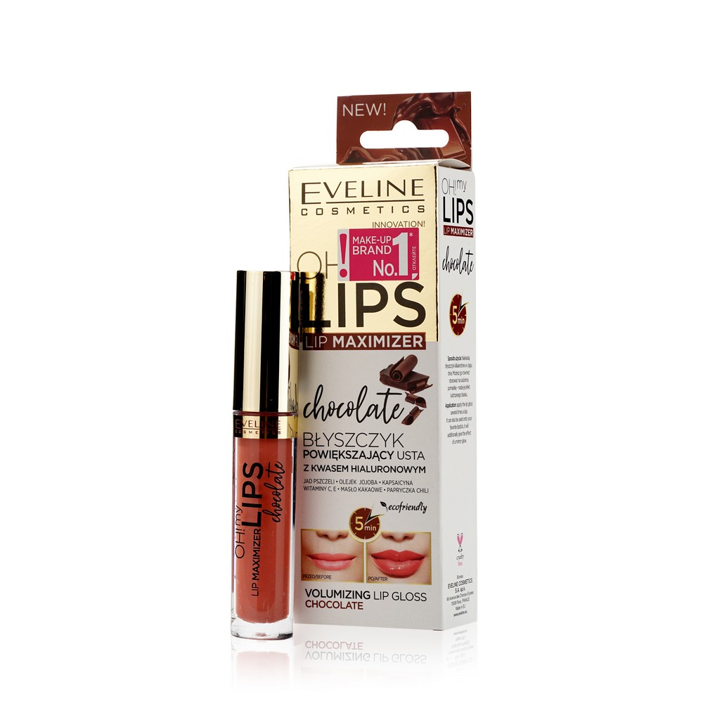 Блеск для губ Eveline увеличивающий объем OH!MY LIPS MAXIMIZER CHOCOLATE 4,5мл
