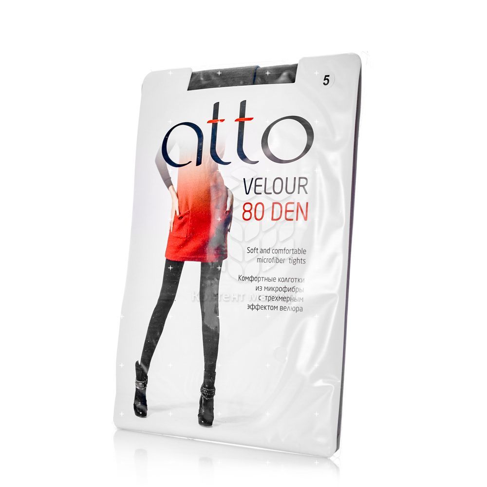 женские Колготки Atto Velour из микрофибры 80den коричневые 5 размер