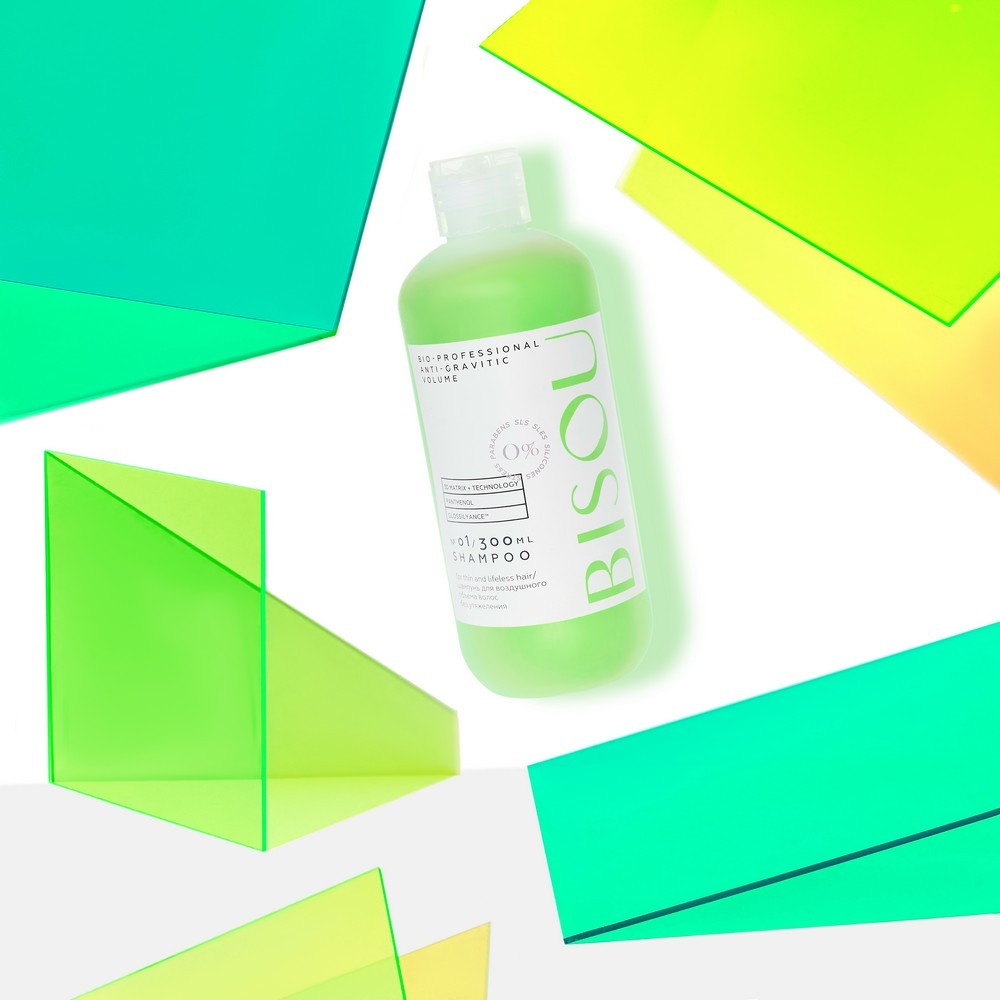 Увлажняющий шампунь для придания воздушного объёма волосам Bisou Bio-professional " Anti-gravitic volume " 300мл